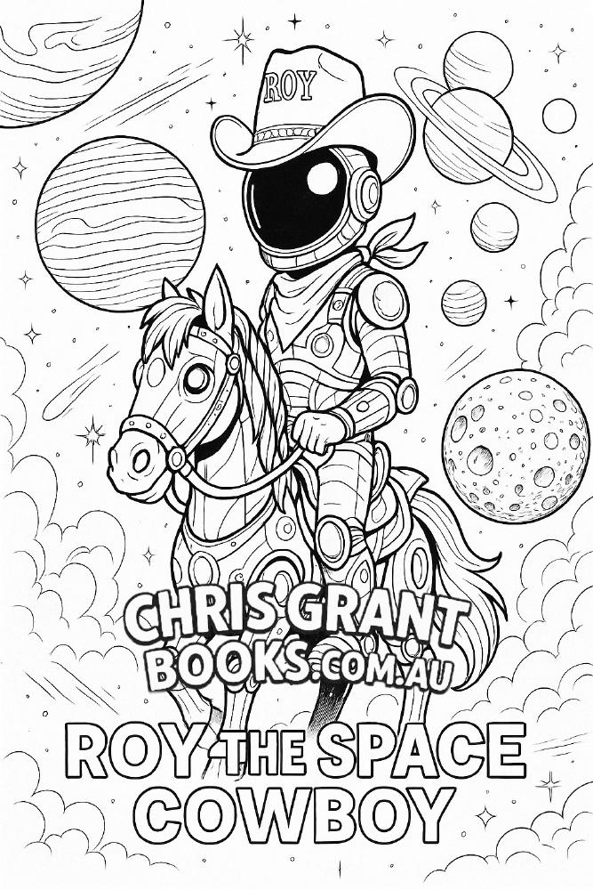 Roy the Space Cowboy colouring book cover